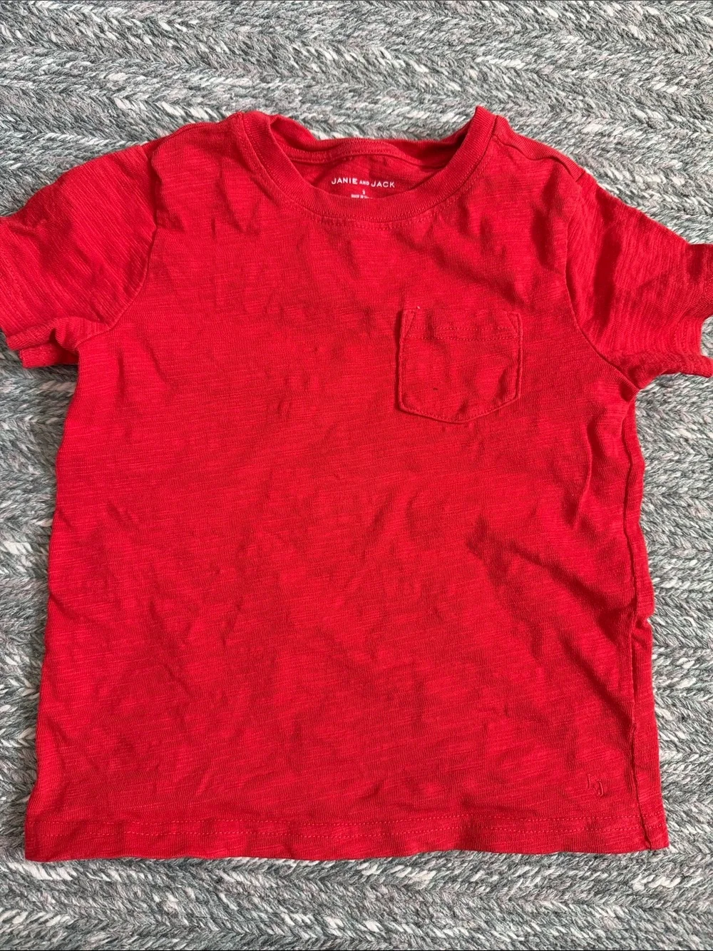 Janie and Jack Red Short Sleeve Pocket Tee